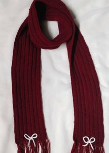 Burgundy Scarf with Bows
