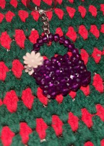 mini beaded bag keychain