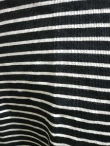 Striped Mock Neck Crop Top - Black &amp; White