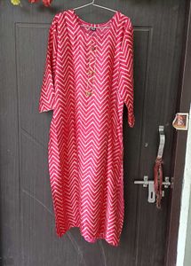 Elegant Pink Chevron Kurta