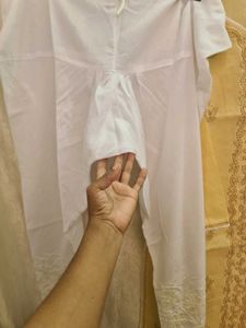 Beige Colour Embroidered Kurti With Narrow Pant