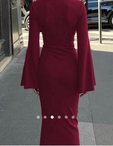 Burgundy Knot-Front Dress