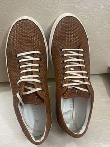 Driscoll Brown Woven Leather Sneakers