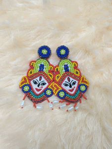 Handmade Beaded Face Earrings