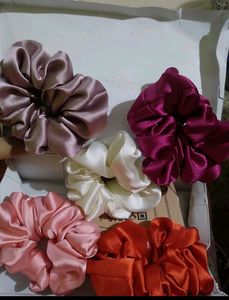 Large satin scrunchies
