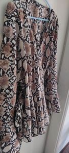 Shein wraparound animal print top