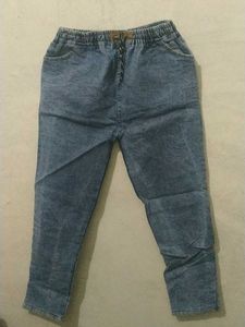 Light Blue  Coloured Skinny Jeans With Elastic