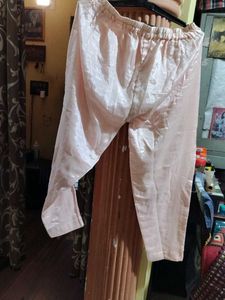 Peach Embroidered Kurti Pant Set