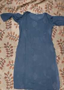 new mother breast feeding dress Blue Cotton Blend