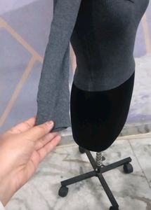 High Neck Grey Top