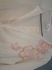 Tich Button Jacket with Flower Design At Front