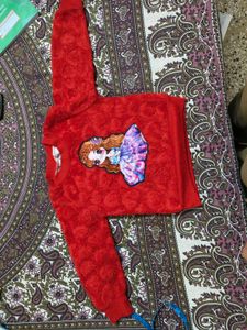 Cute Red Girl's sweatshirt for 2-4 years