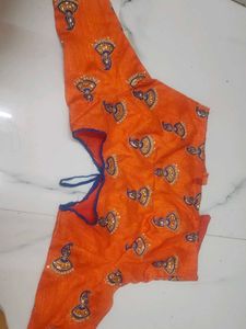 Embroidered Orange Blouse