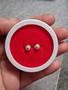 Silver Ball Stud Earrings
