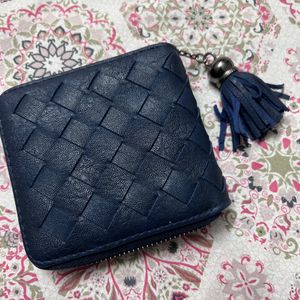 Navy Blue Classy Wallet With Multiple Pockets For Cards And Separate For Coins