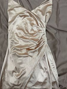 Champagne Satin Mini Dress