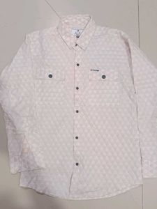 Textured White Button-Down Shirt