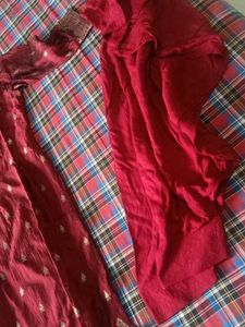 Maroon Kurta  Banarasi Suit