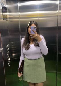 Green Plaid Mini Skirt