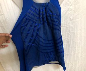Blue Sleeveless Top For Women