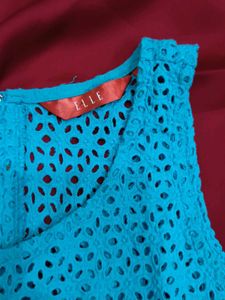 Elle Blue Cutout Tank Top