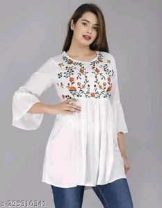 Embroidered White Tunic Top