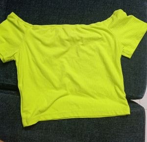 Neon Green Off Shoulder Top