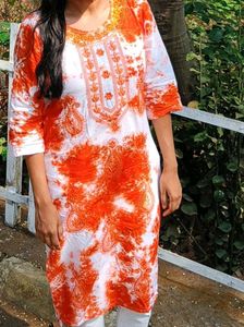 Orange Tie-Dye Kurta