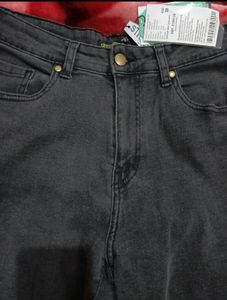 Charcoal Boyfriend Fit High Rise Jeans