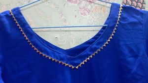 Navy Blue, Golden Colour Park Kurti Pant