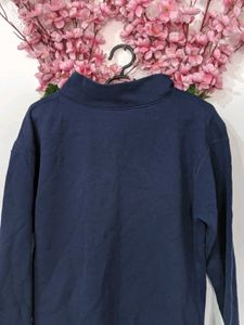Navy Blue Zipper Sweatshirt