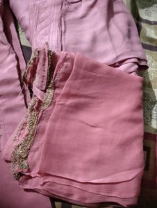 Baby Pink Patiyala Suit With Dupatta