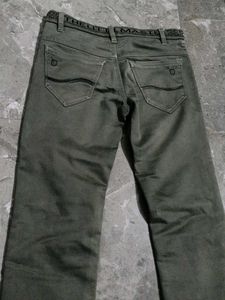 Olive Green Slim Fit Jeans