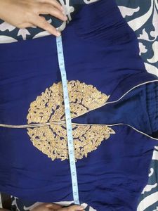 Embroidered Navy Blue Kurti