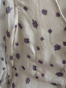 New Off White Floral Top