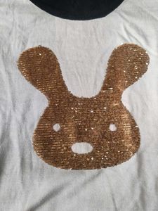 Party sequined double tone white and black top
