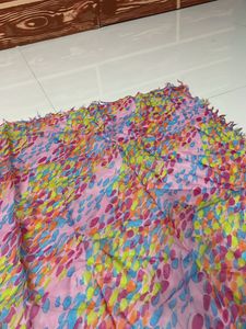 Multi Coloured Printed Square Scarf