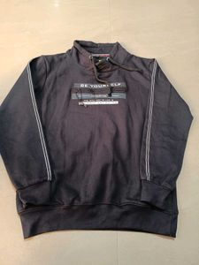 Stylish Navy Graphic Hoodie, M Size