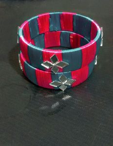 Beautiful Pink And Aqua Color Combination Bangles