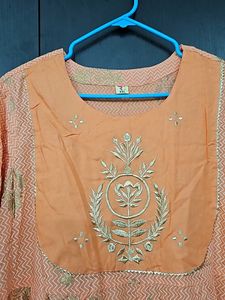 Coral Anarkali Gown