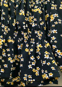 Floral Black Top