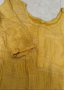 Yellow Printed Kurta