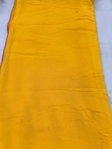 Yellow Pure Gourguit Saree