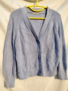 Blue Crochet Cardigan