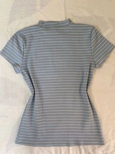 Striped Mock Neck Top