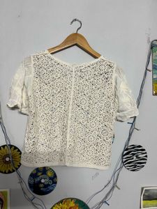 Vintage Crochet Flower Cardigan💙🤍