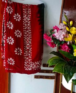 Red Floral Saree