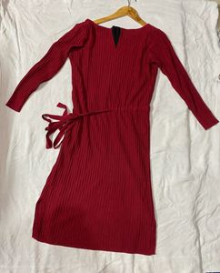 Branded Warm Maroon Fit Flare Dre