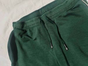 Green Joggers with White Stripe