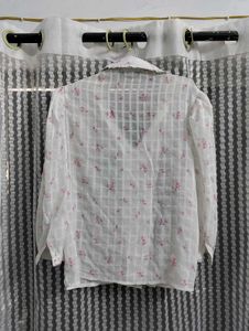 Floral White Partywear Top
